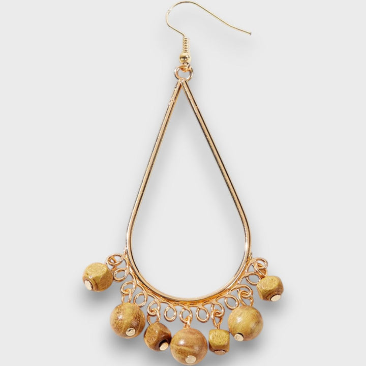 Laviney – Vintage Drop Earrings with Wooden Elements