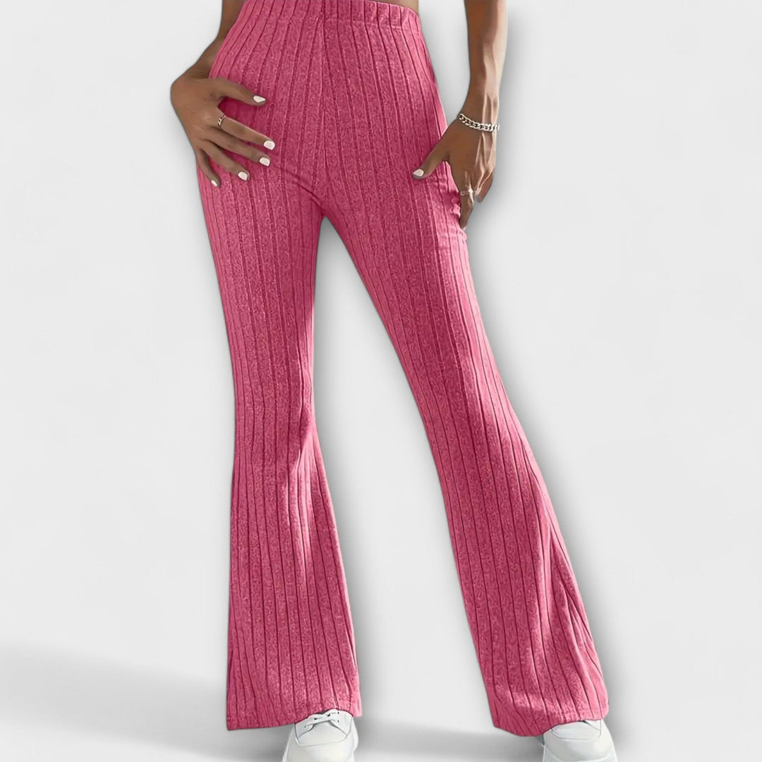 Luretta – Flared Trousers with Fine Structure