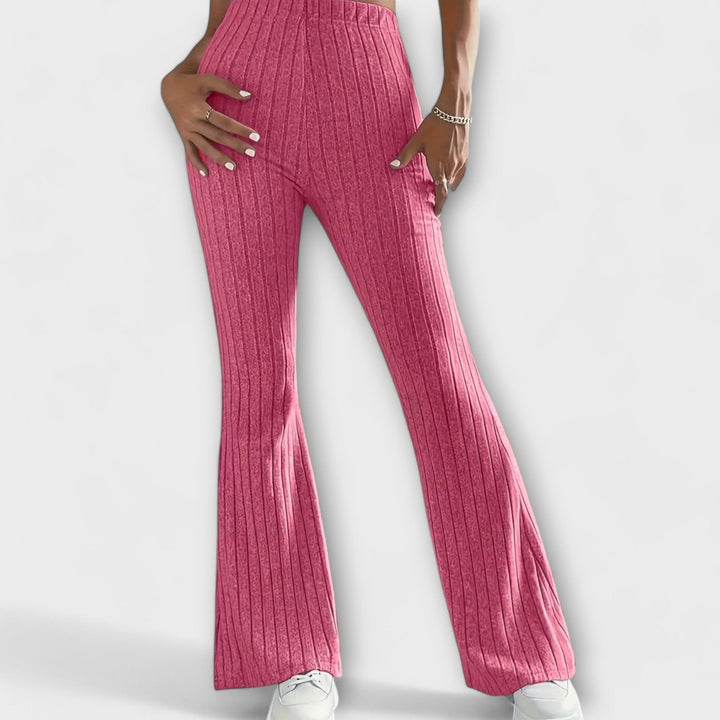 Luretta – Flared Trousers with Fine Structure