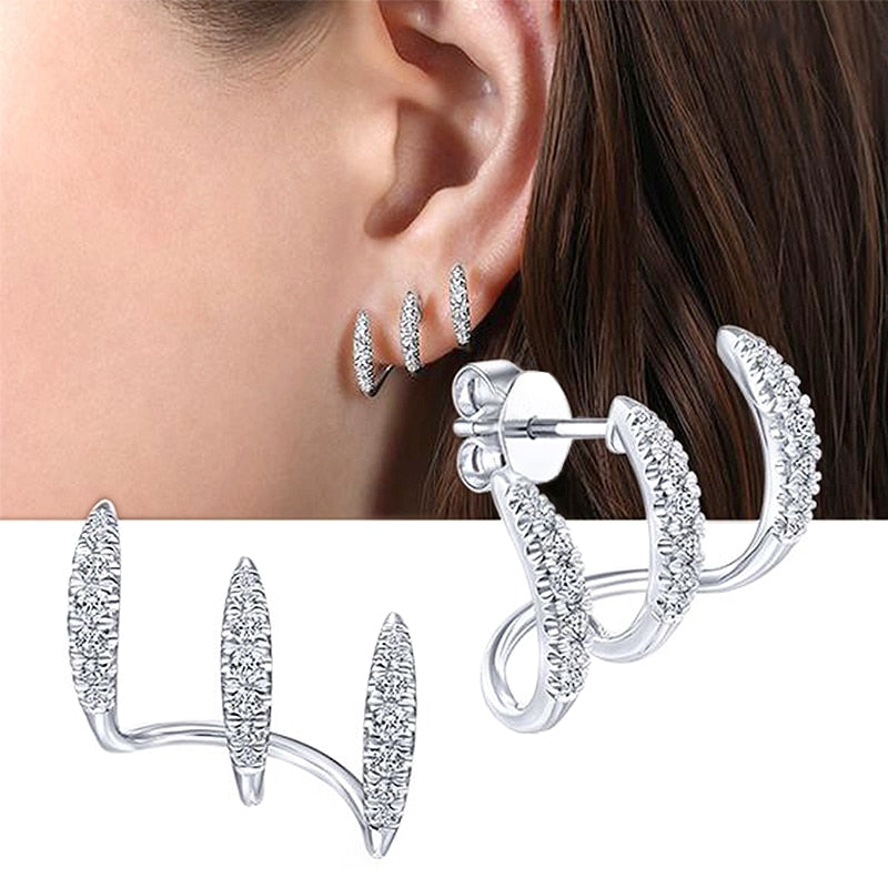 Arya – Sculpted Crystal Ear Climbers
