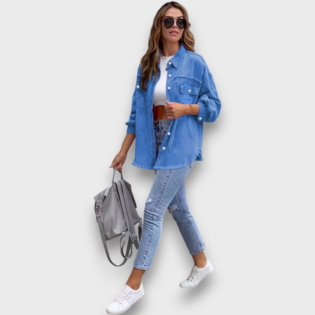 Neraya – Frayed Hem Overshirt