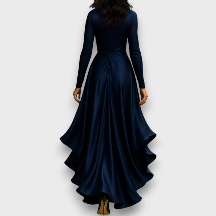 Marcelline – Draped Maxi Dress with Ruffles