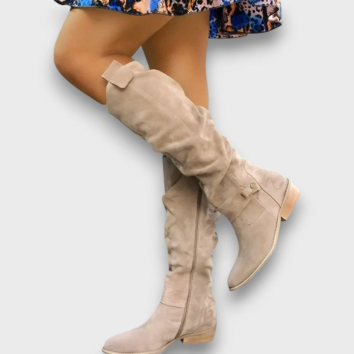 Karisse – Knee-High Boots with Velvety Charm