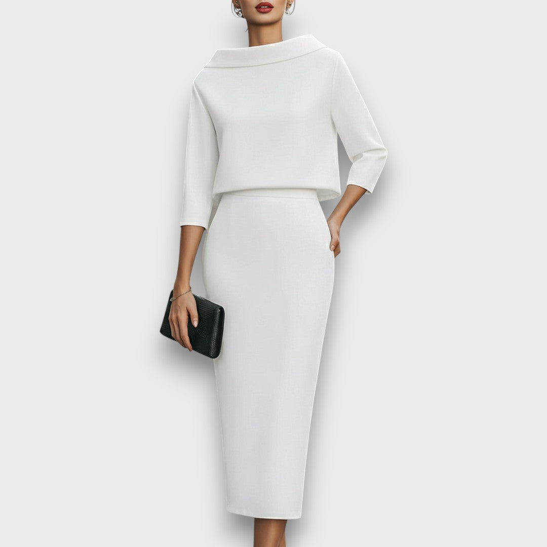 Elona – Tailored Two-Piece with Architectural Ease