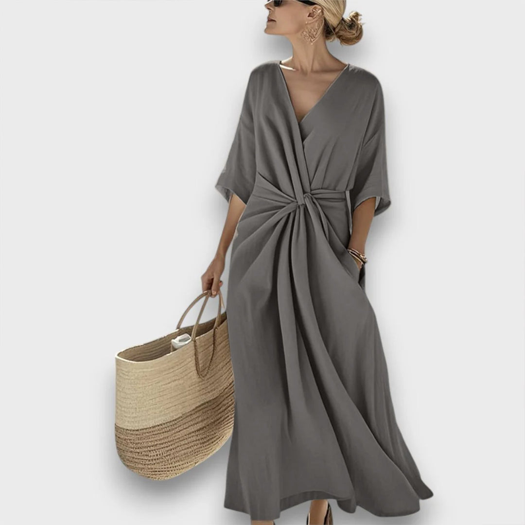 Miretta – Airy Dress with Mediterranean Knot Accent
