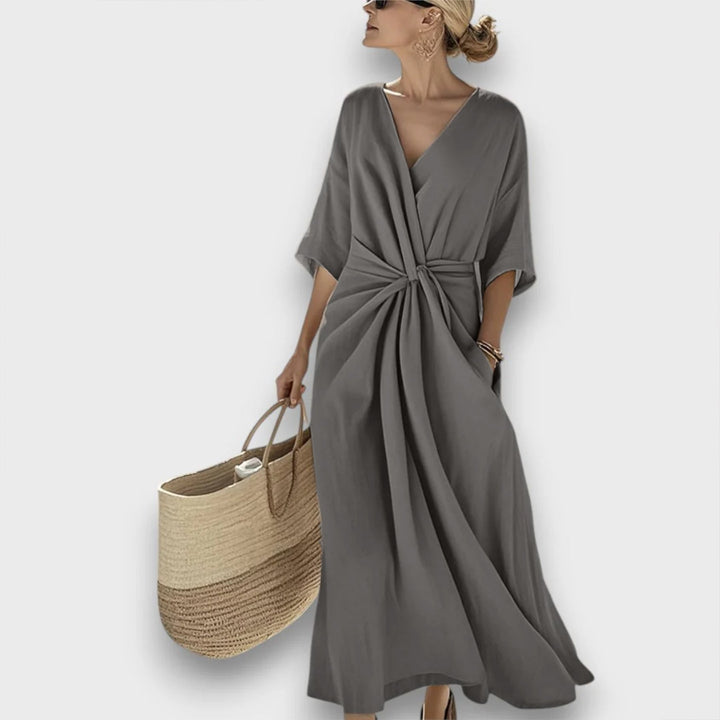Miretta – Airy Dress with Mediterranean Knot Accent