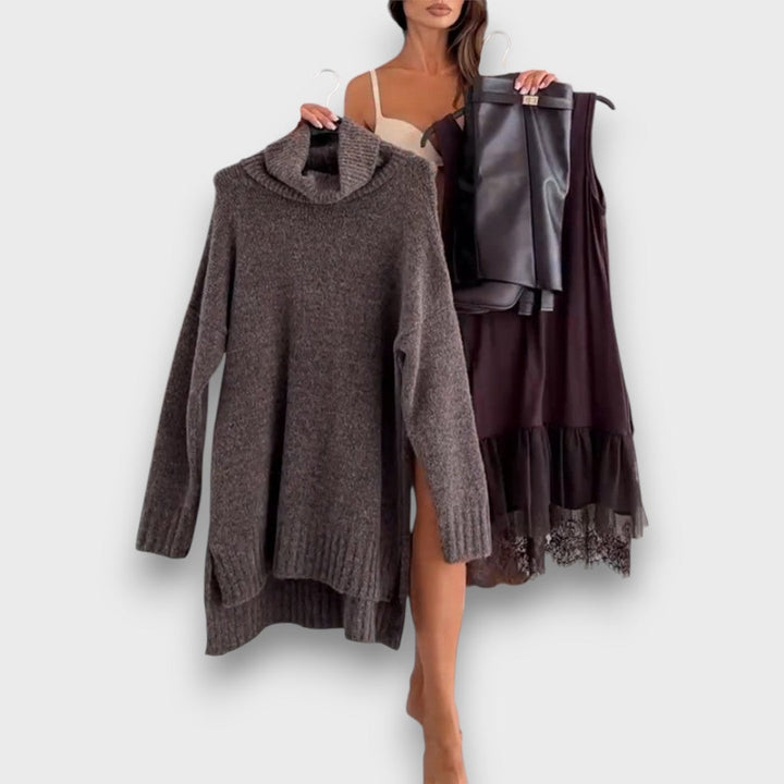 Reign – Cozy Knit & Lace Layered Set