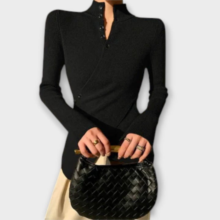 Mireko – Fine sweater with button placket