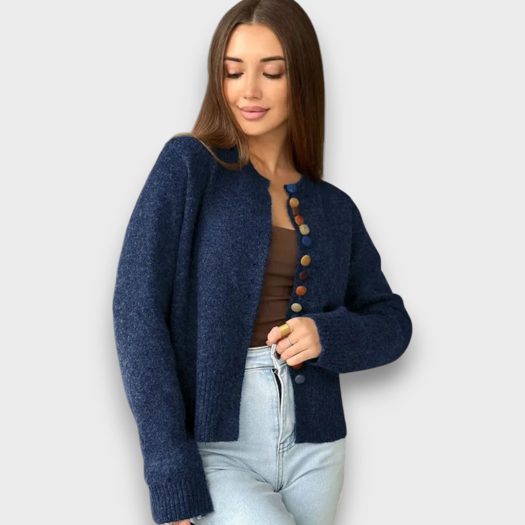 Noelle – Button-Accent Knit Cardigan