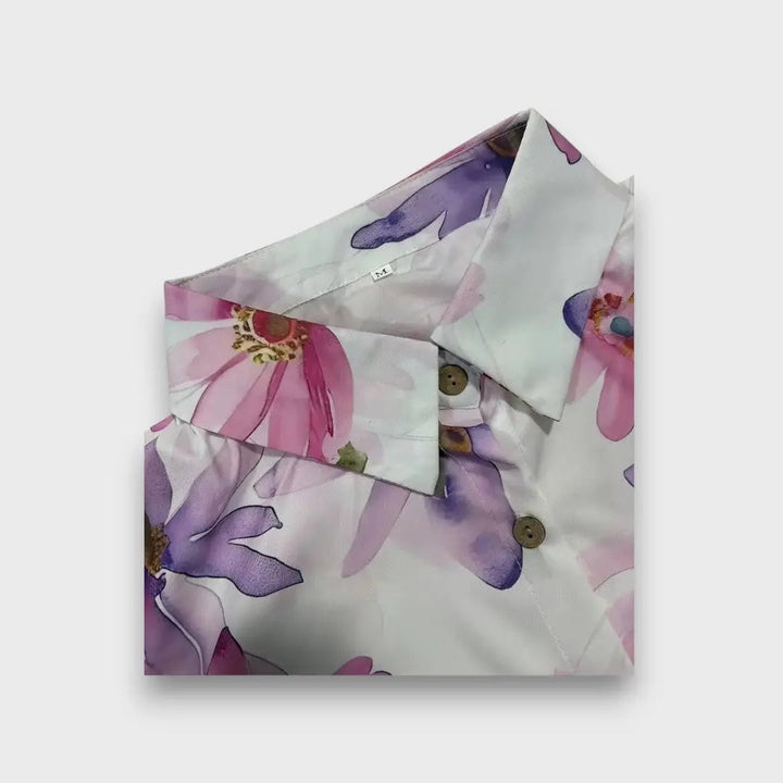 Emiliana – Flowing Blouse with Watercolor Flowers