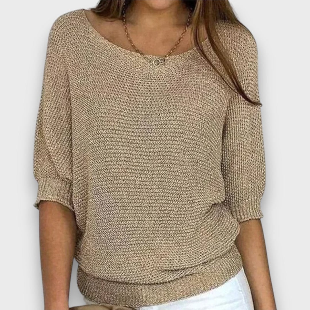 Merisa – Soft Knit Sweater with 3/4 Sleeves