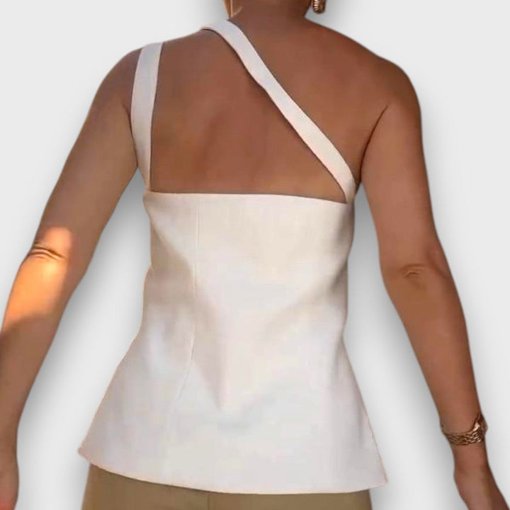 Elanor – Asymmetric Top with Button Detail