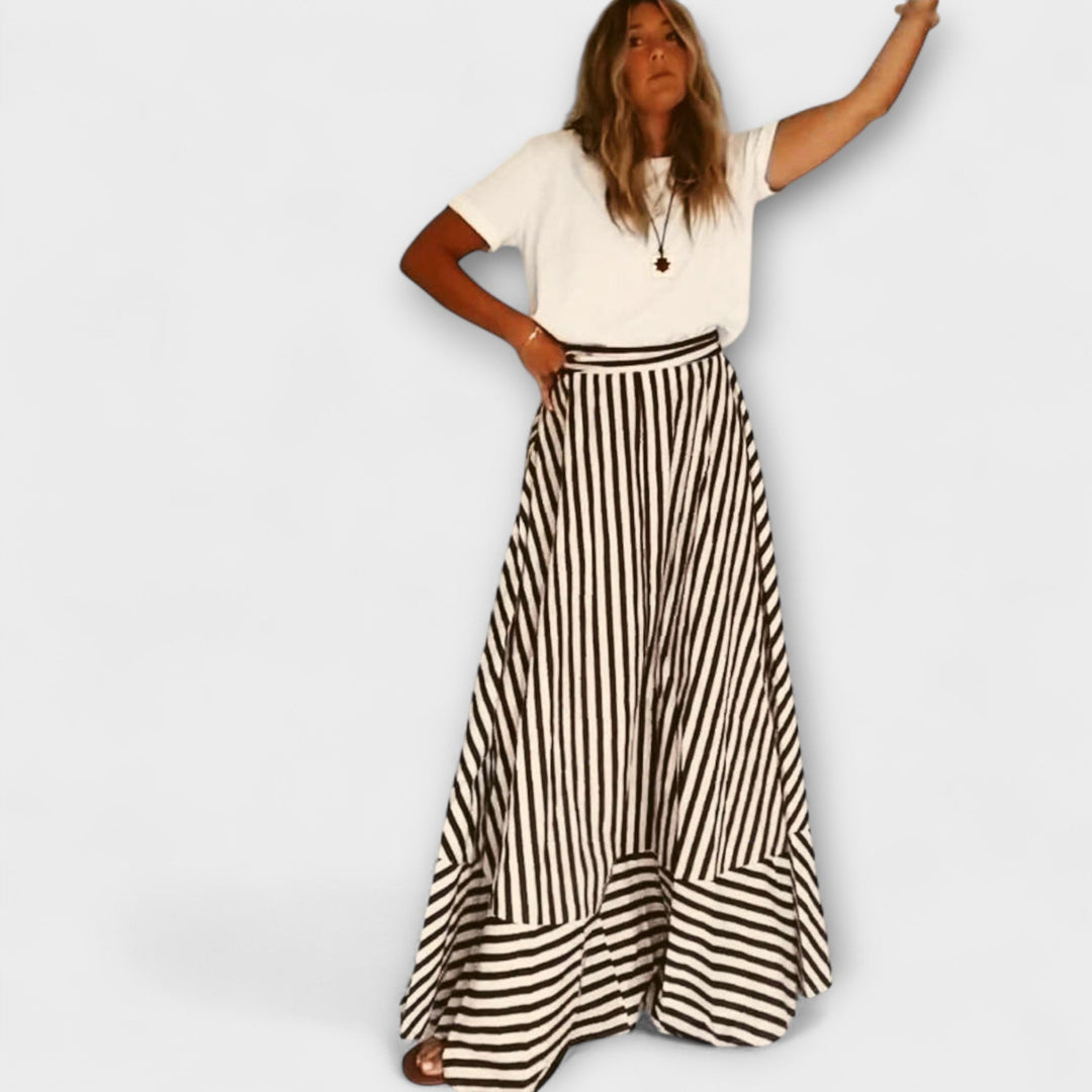 Marea – Strapless Striped Maxi Dress