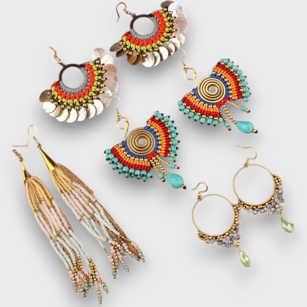 Isalda – Vintage Earrings with Wood & Beads