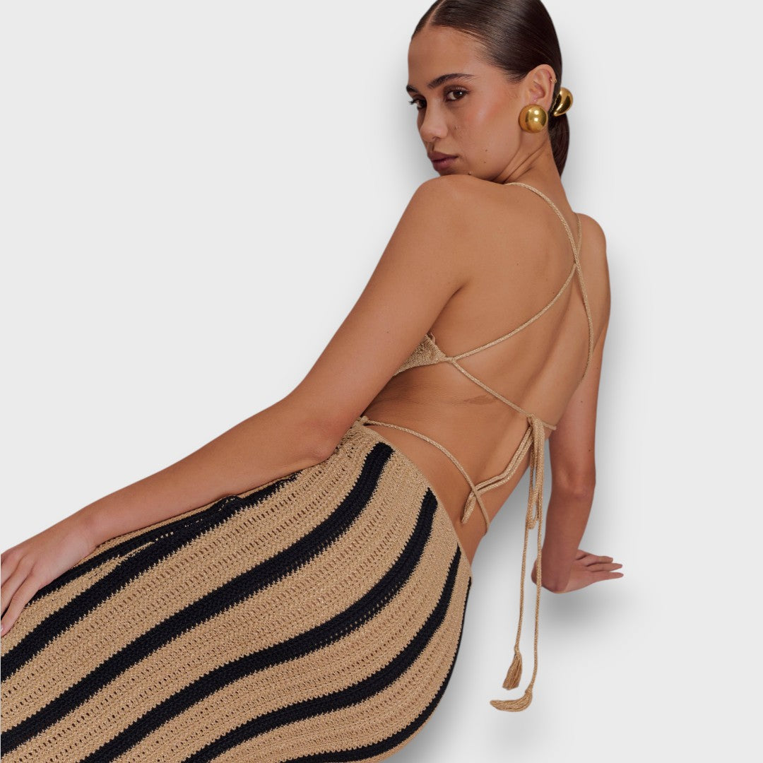 Serepha – Crocheted Maxi Dress with Waistband