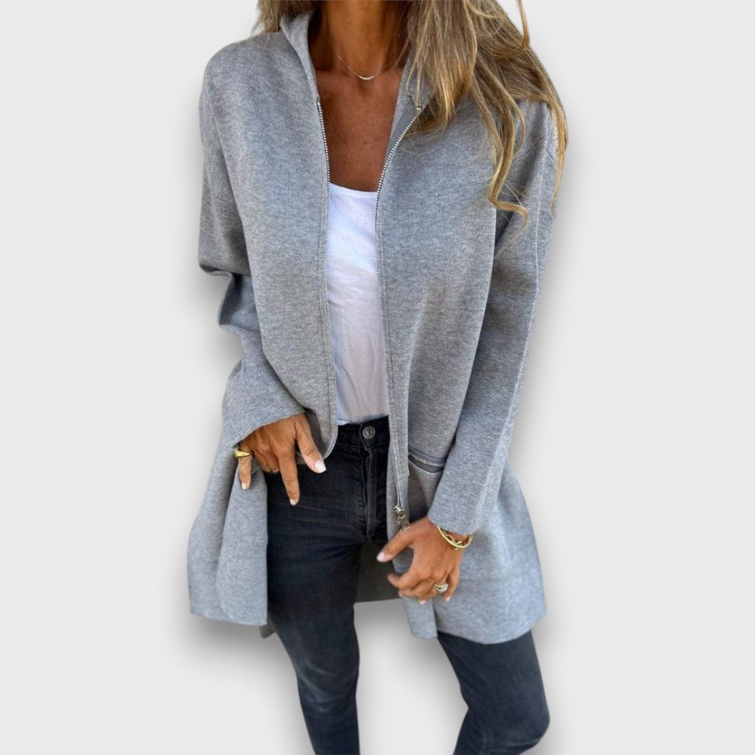 Junira – Long Cardigan with Zipper