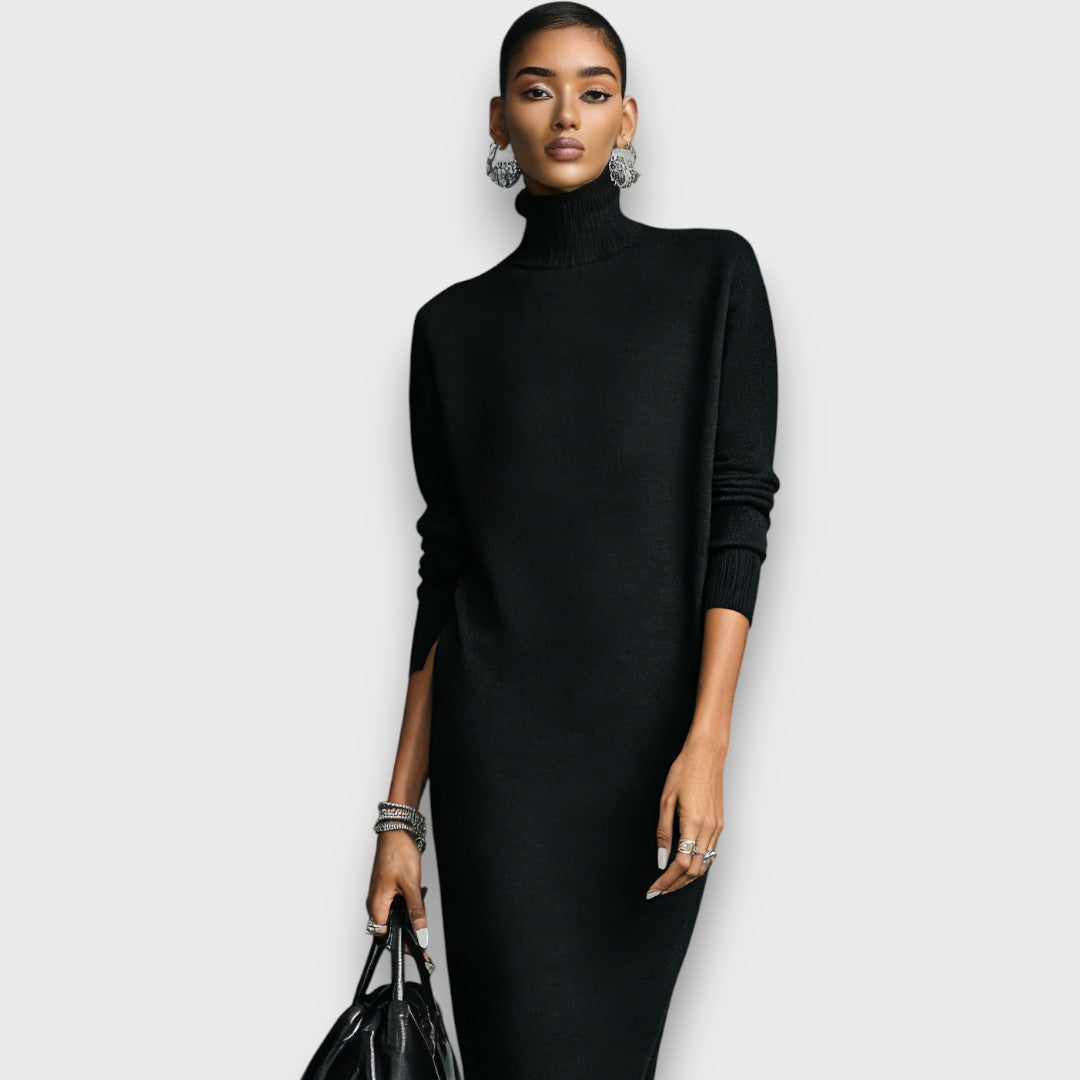 Noirelle – Knitted Turtleneck Maxi Dress