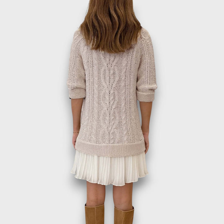 Clarisse – Knit Dress with pleated hem