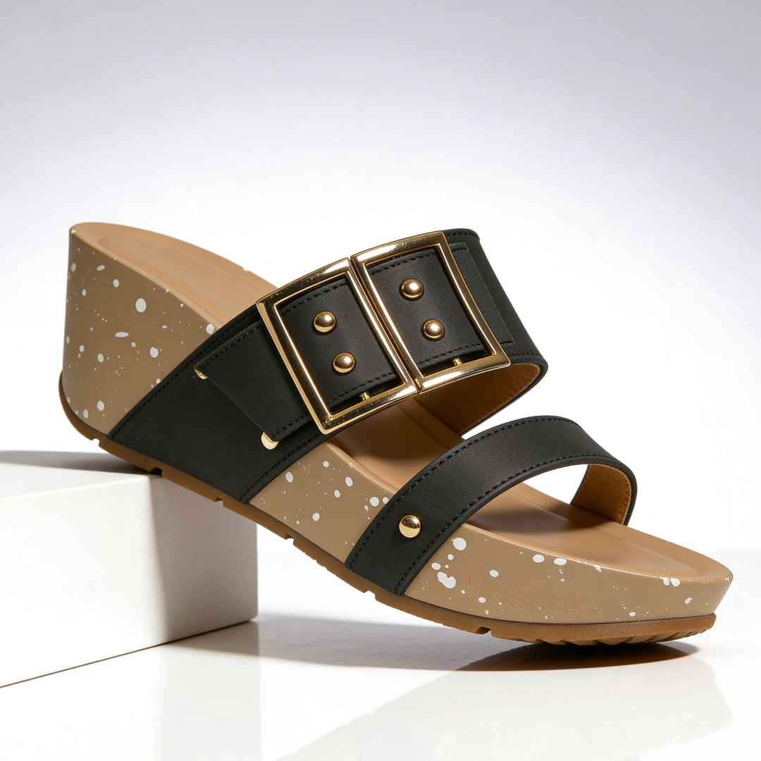 Odette Double Buckle Wedges