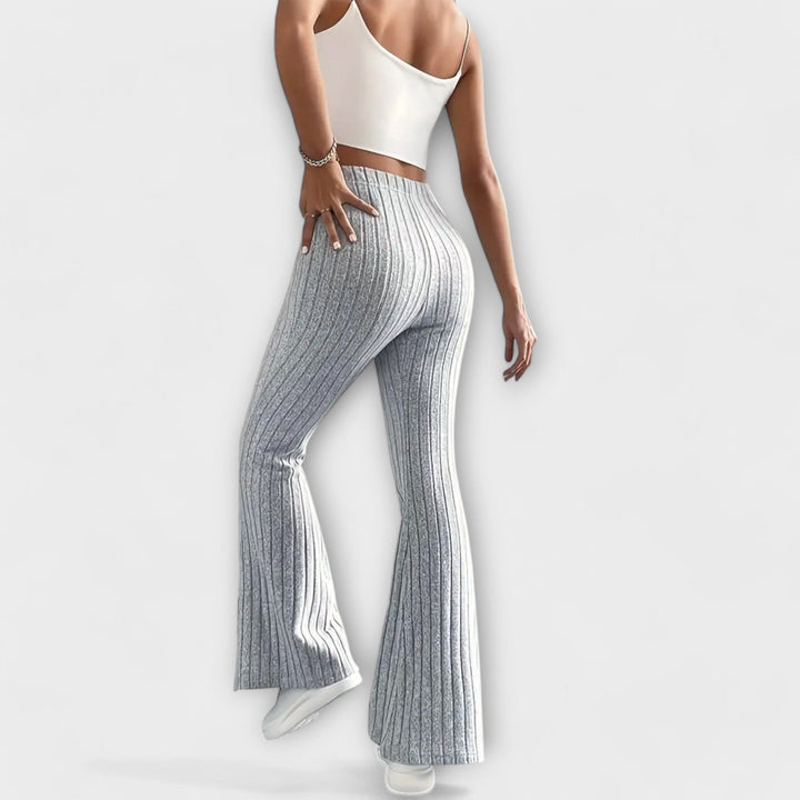 Luretta – Flared Trousers with Fine Structure