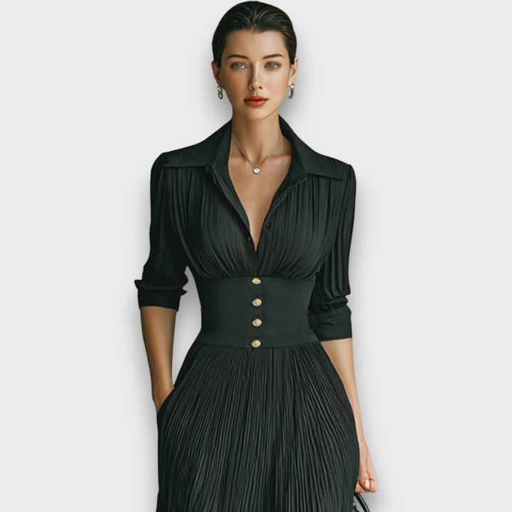 Larisse – Maxi Dress with Notched Collar