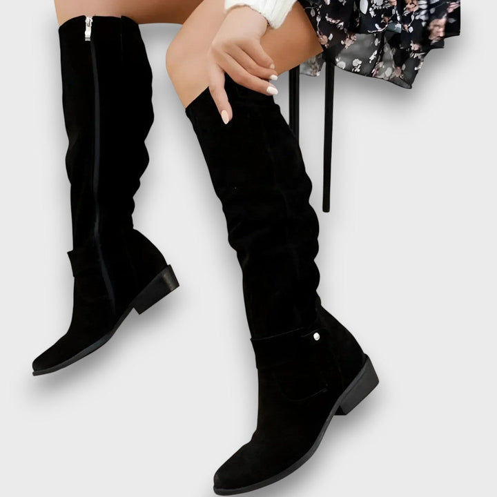 Karisse – Knee-High Boots with Velvety Charm