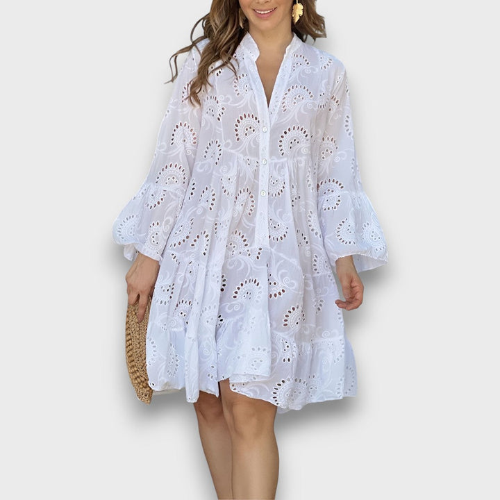 Merelina – Dress with Embroidery and Ruffled Sleeves