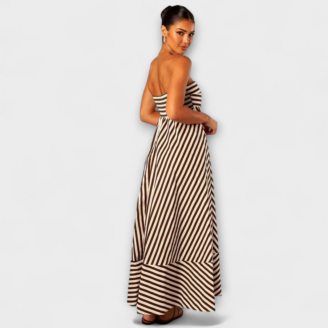 Marea – Strapless Striped Maxi Dress