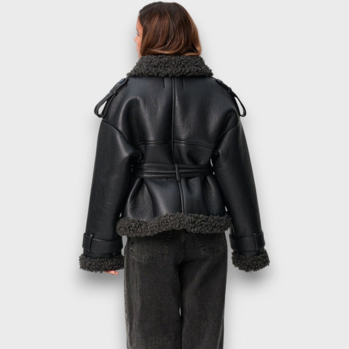 Orinelle — Belted Shearling Jacket