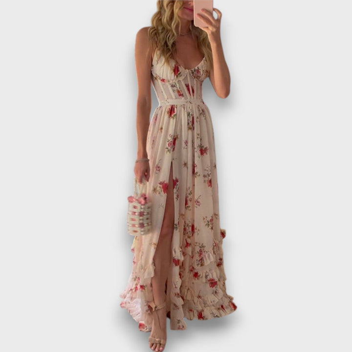 Nea – Long Floral Dress with Flowing Silhouette