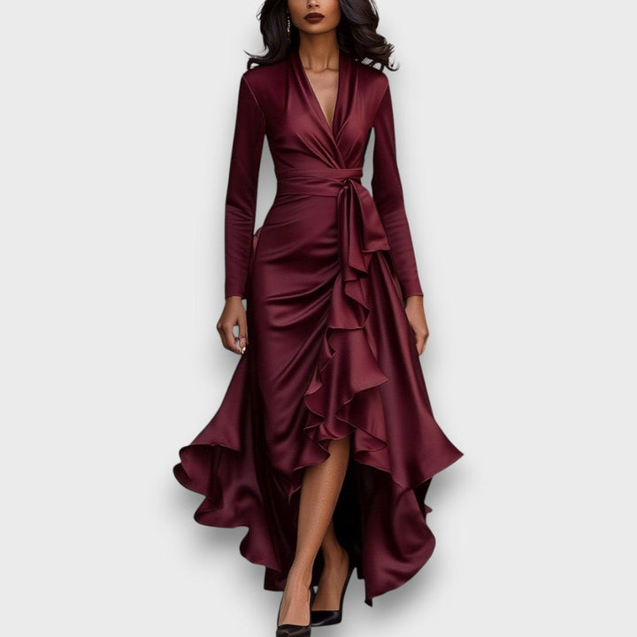 Marcelline – Draped Maxi Dress with Ruffles