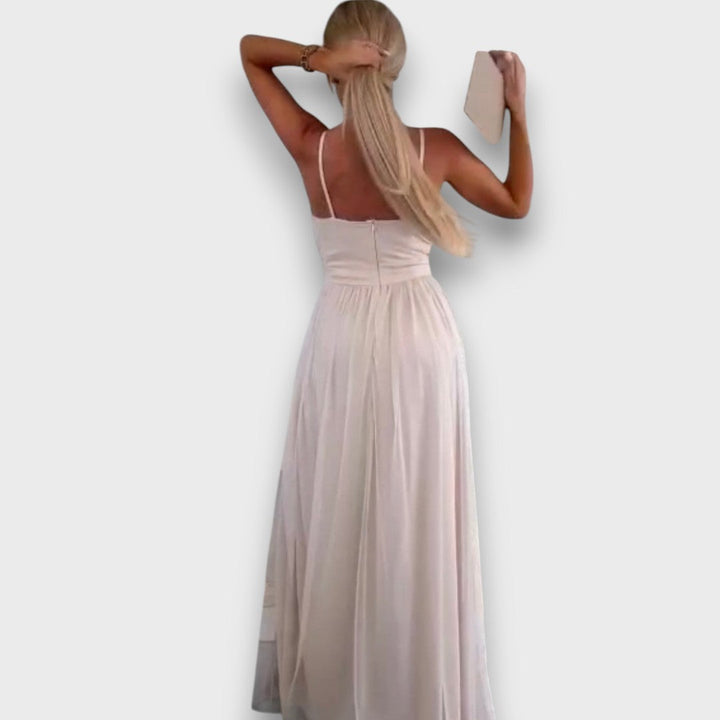 Nausica – Flowing Dress with Slit and Spaghetti Straps