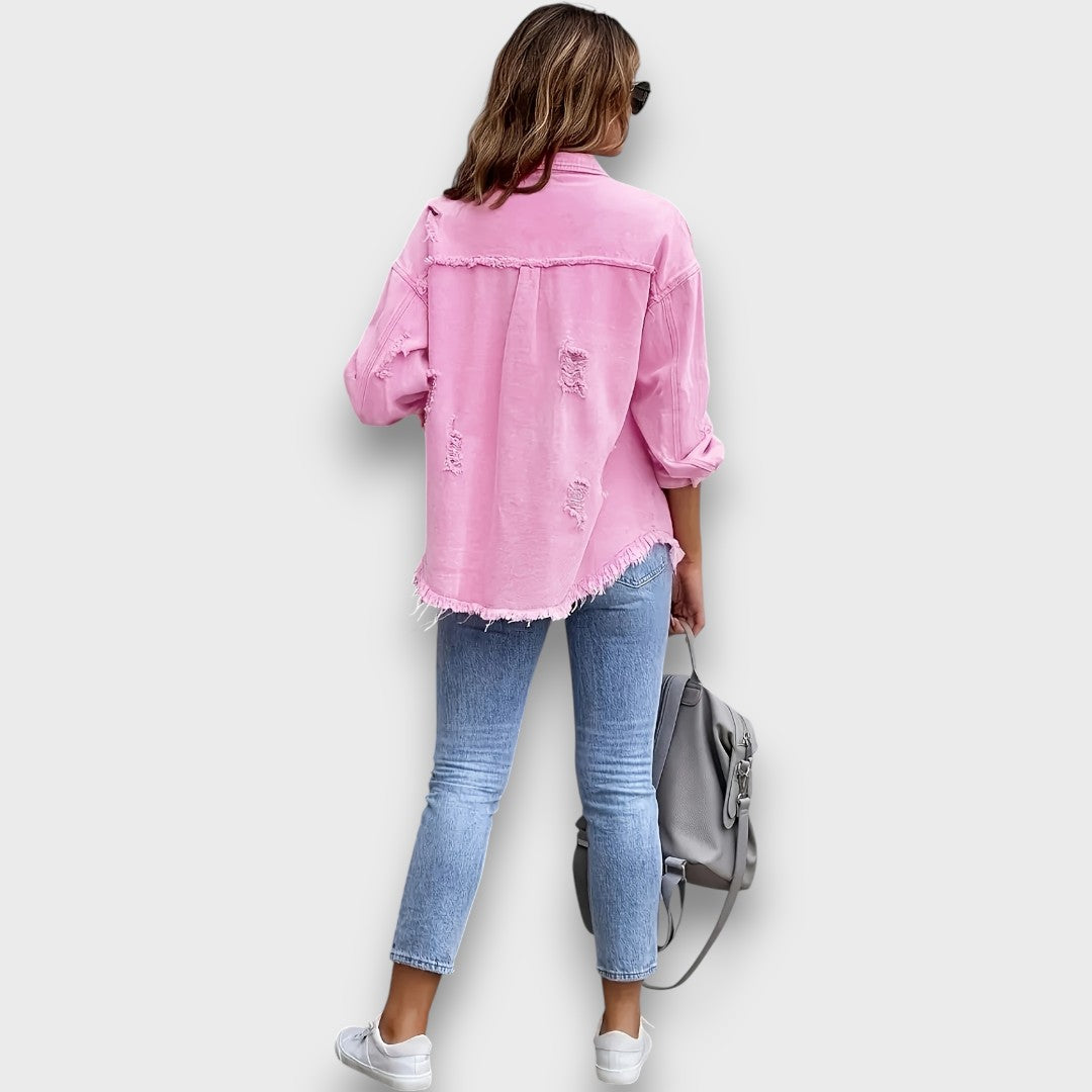 Neraya – Frayed Hem Overshirt