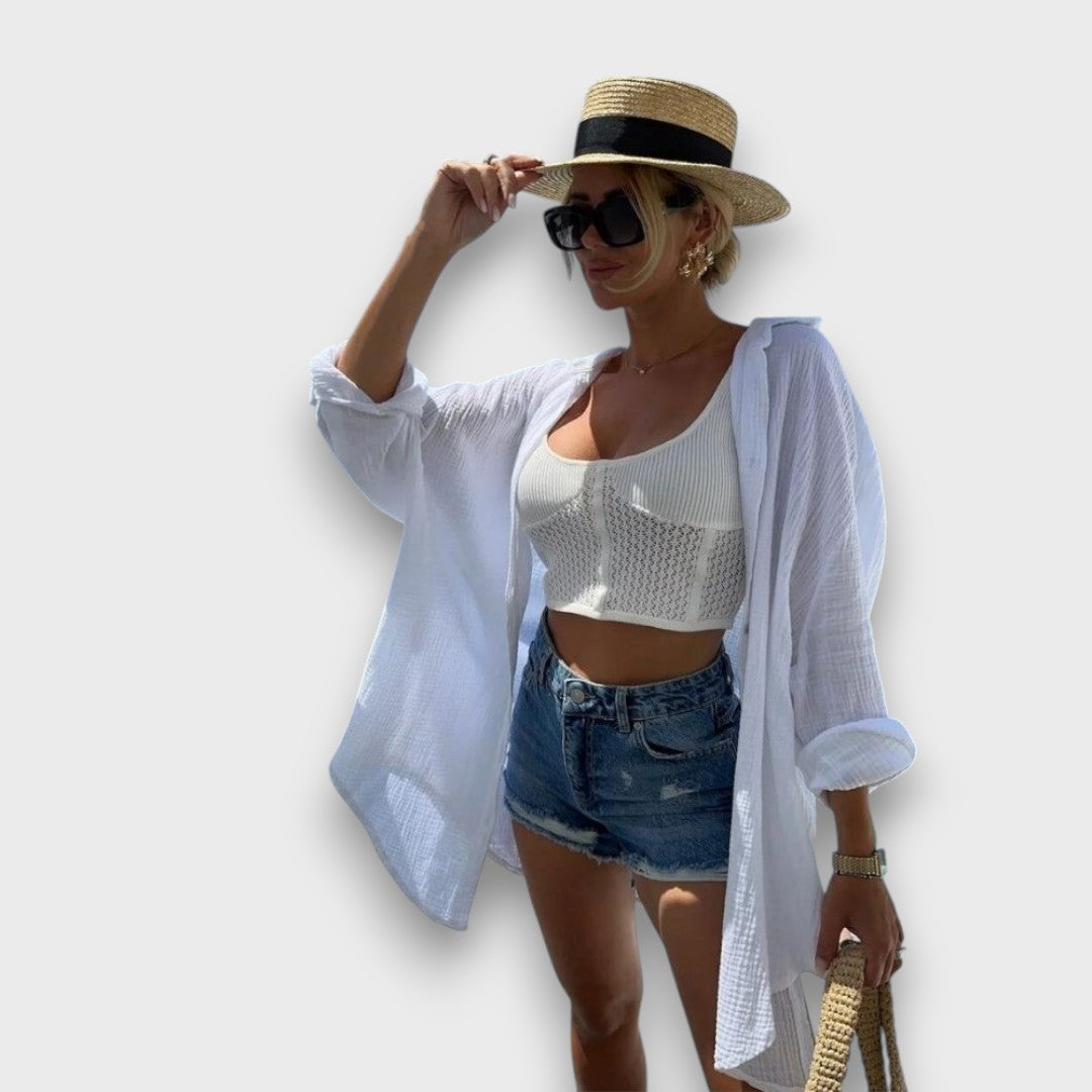 Nivanka – Oversized Shirt with Sequin Embroidery