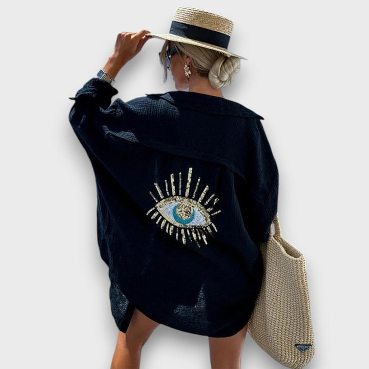 Nivanka – Oversized Shirt with Sequin Embroidery