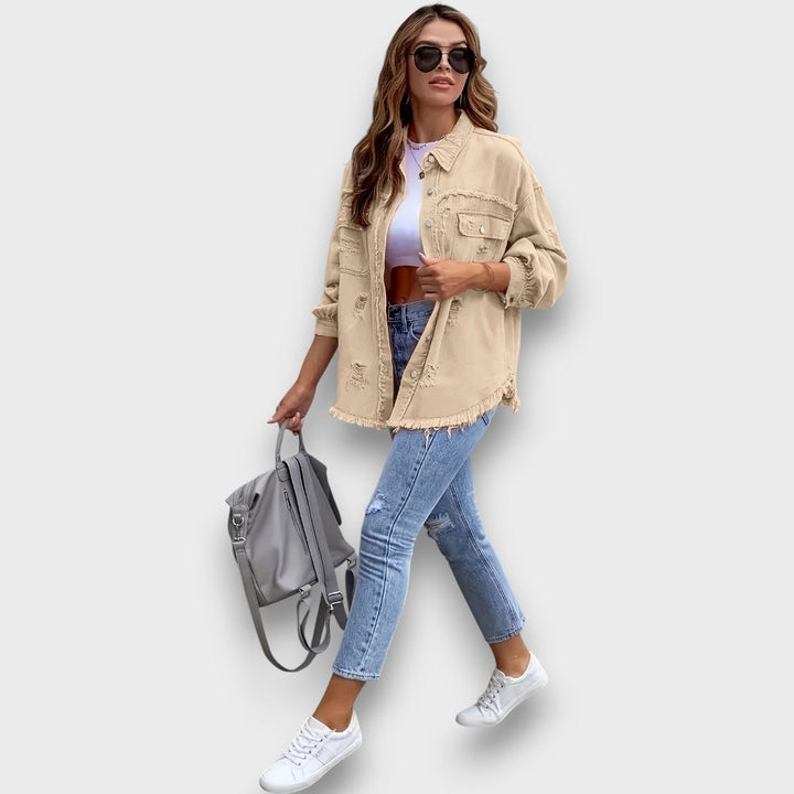 Neraya – Frayed Hem Overshirt