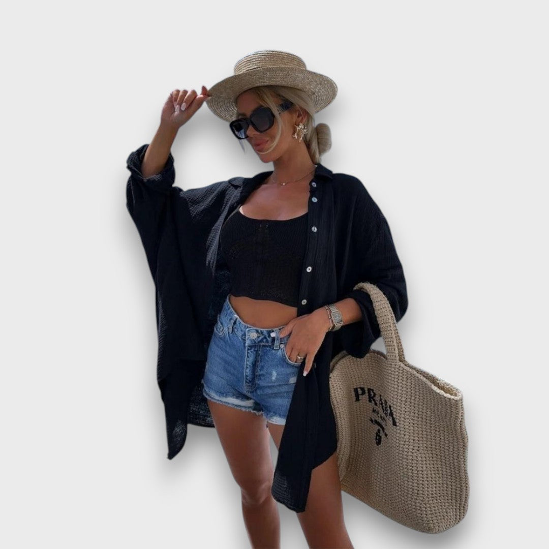 Nivanka – Oversized Shirt with Sequin Embroidery