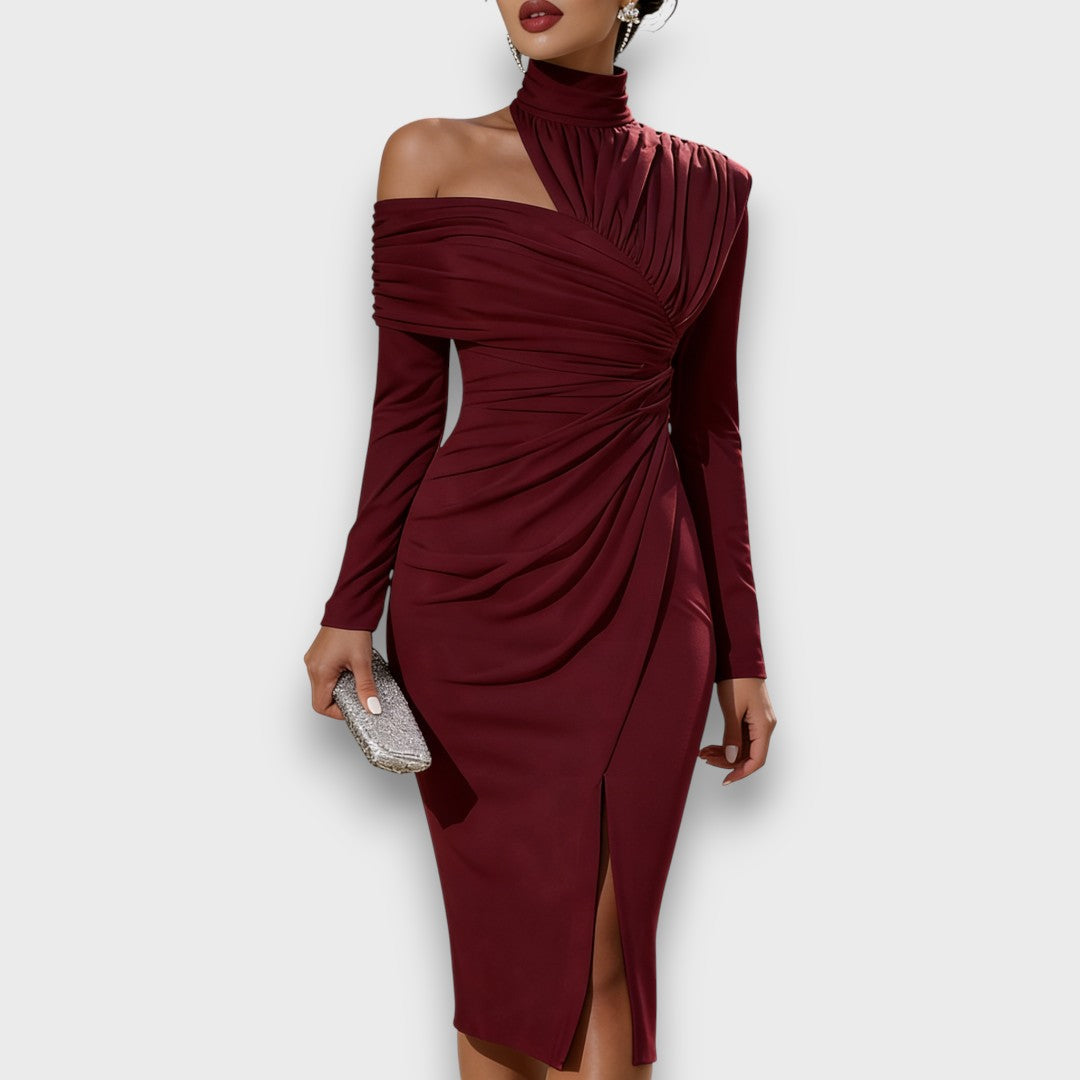 Ivarya – Asymmetric Draped Evening Dress