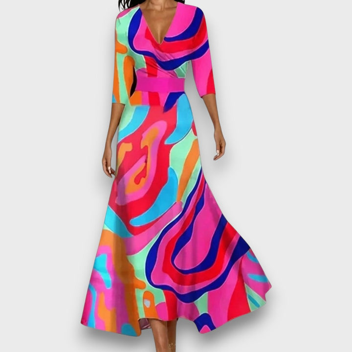 Saraine – Flowing Wrap Floral Dress