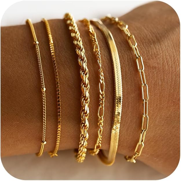 Auremia – Gold Chain Bracelet Set