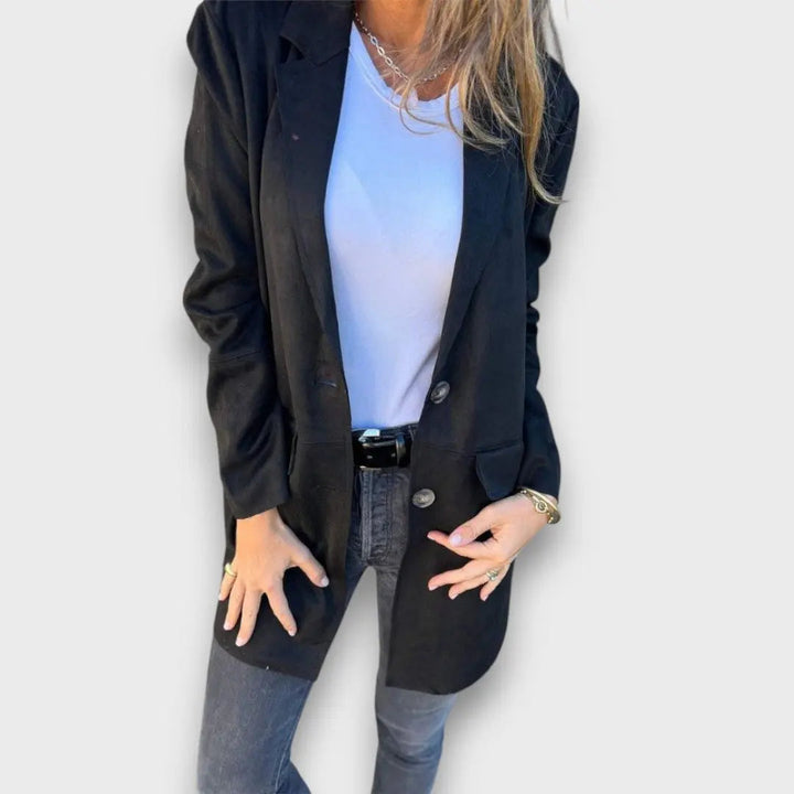 Darevia – Soft Blazer-Cardigan in Camel