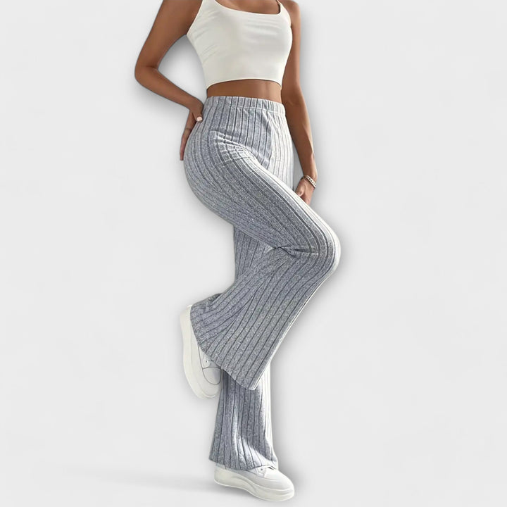 Luretta – Flared Trousers with Fine Structure