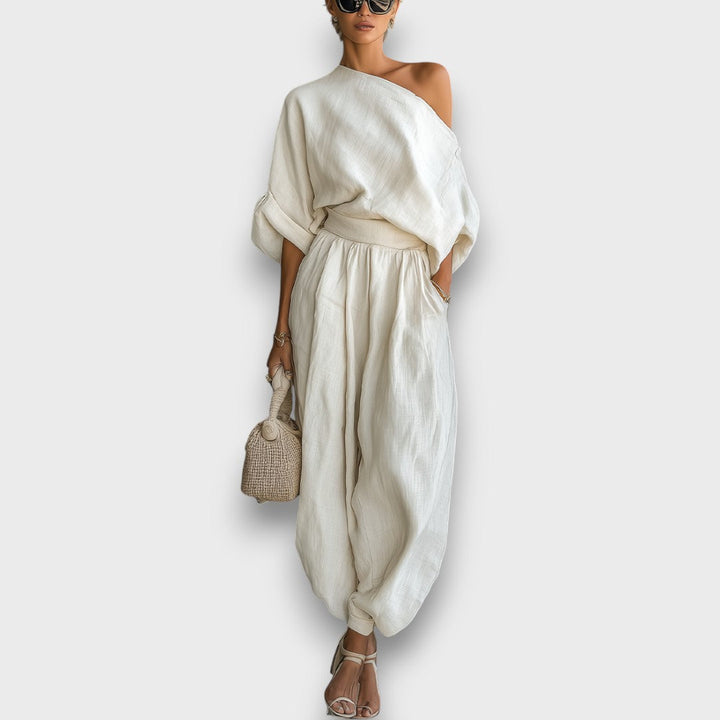 Luneira – Relaxed Off Shoulder Linen Set