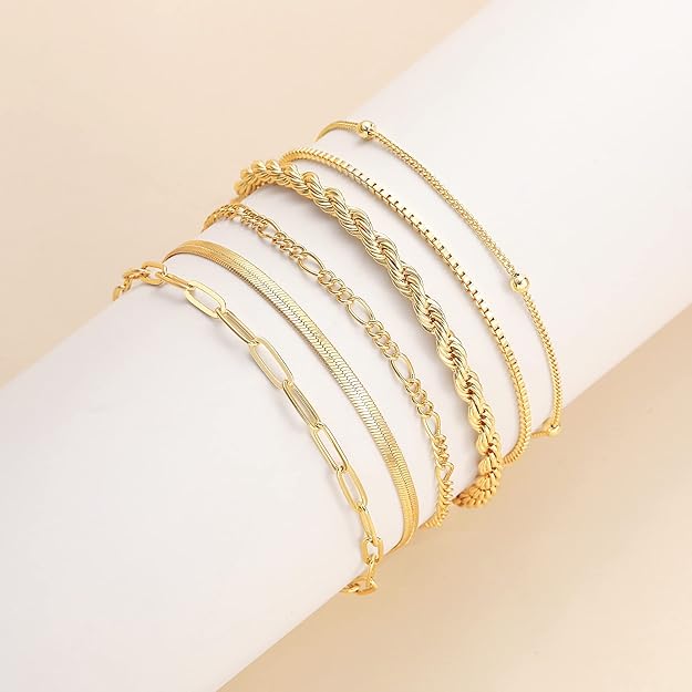 Auremia – Gold Chain Bracelet Set