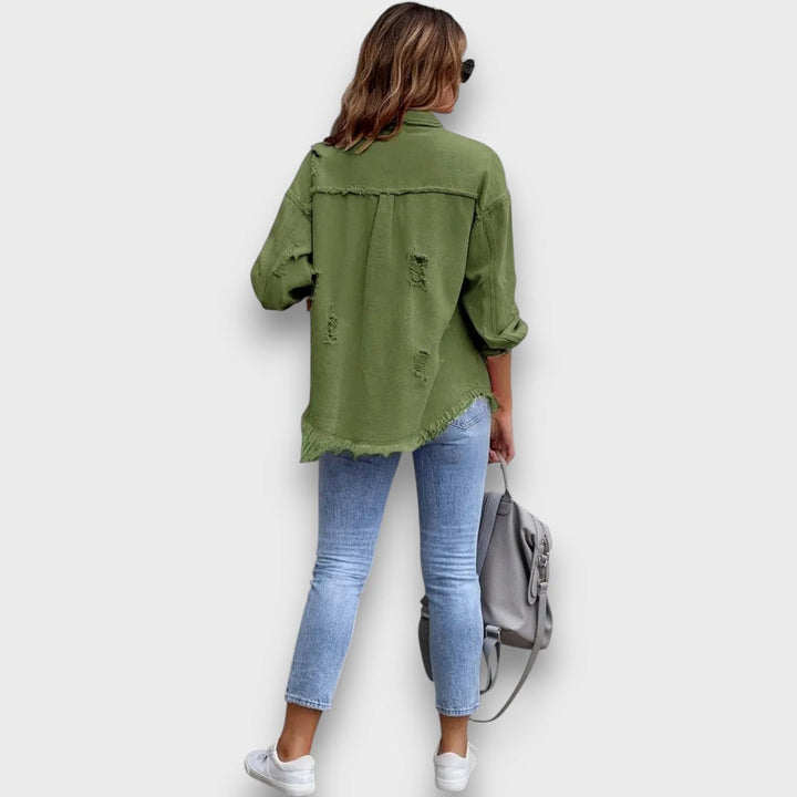 Neraya – Frayed Hem Overshirt