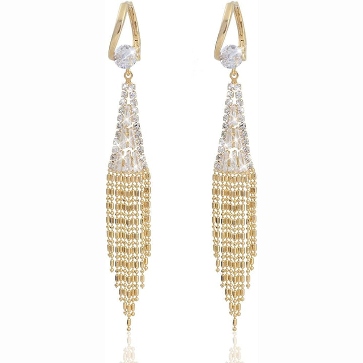 Liz – Cascading Crystal Fringe Earrings