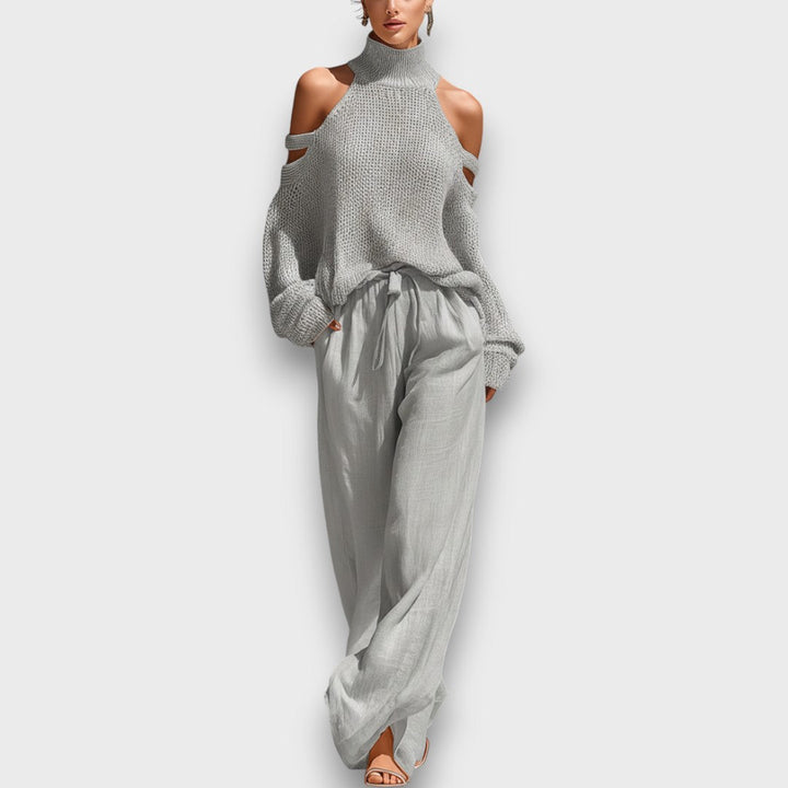 Eyan – Knit Cold-Shoulder Lounge Set