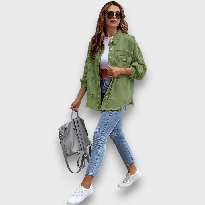 Neraya – Frayed Hem Overshirt