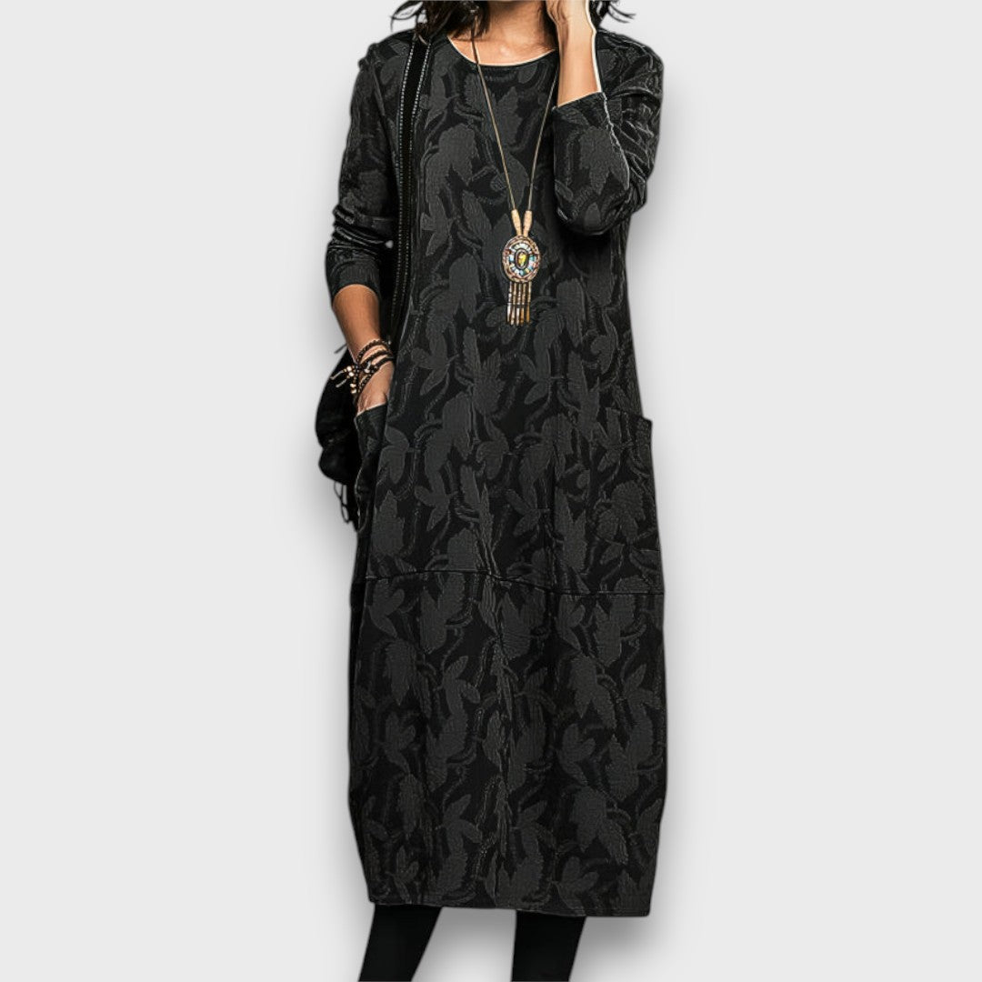 Neriva – Textured Winter Midi Dress