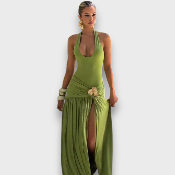 Merion – Summer Dress with Slit and Waist Detail